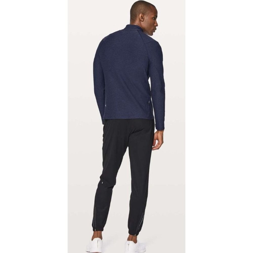 Lululemon Surge Warm 1/2 Zip Heathered Hero Blue Black-sz Medium - Picture 5 of 10